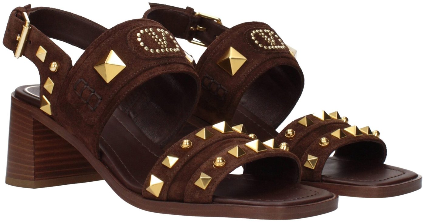 Valentino Garavani Brown Leather Strap-On Sandals