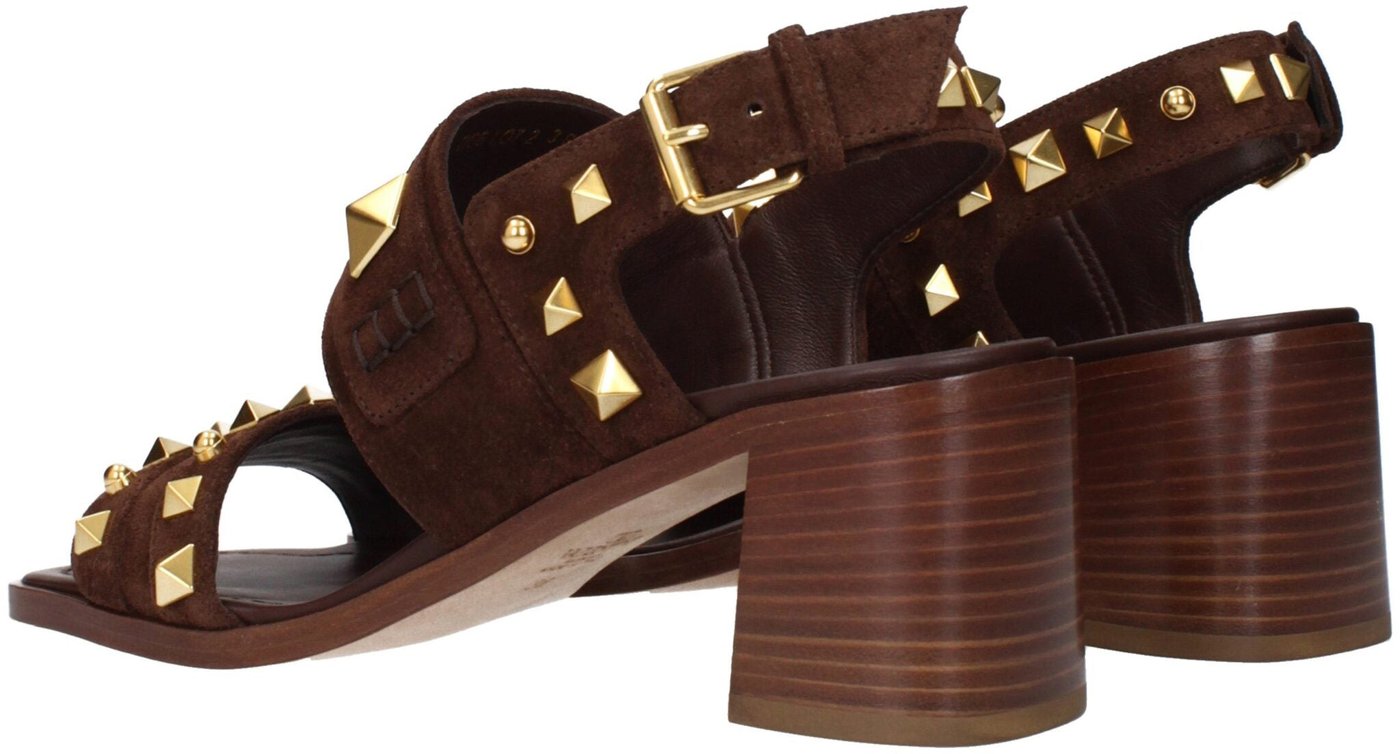 Valentino Garavani Brown Leather Strap-On Sandals