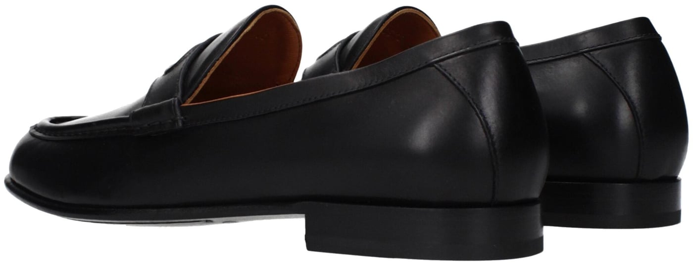 Valentino Garavani Black Leather Slip-On Loafers