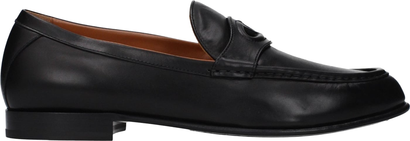 Valentino Garavani Black Leather Slip-On Loafers