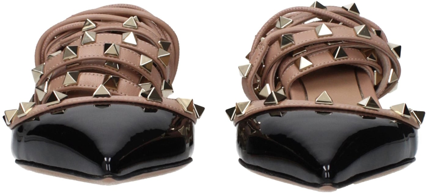 Valentino Garavani Black Leather Strap-On Sandals
