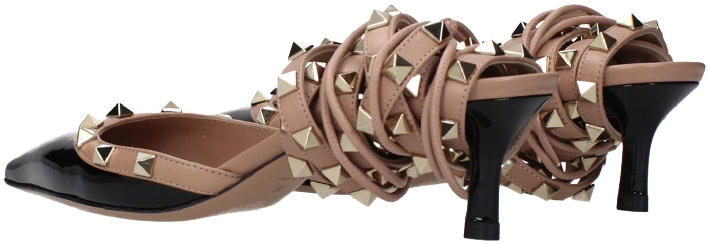 Valentino Garavani Black Leather Strap-On Sandals