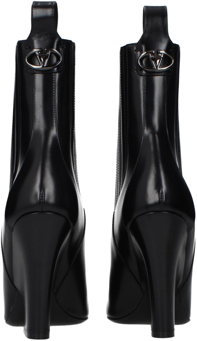 Valentino Garavani Black Leather Ankle Boots