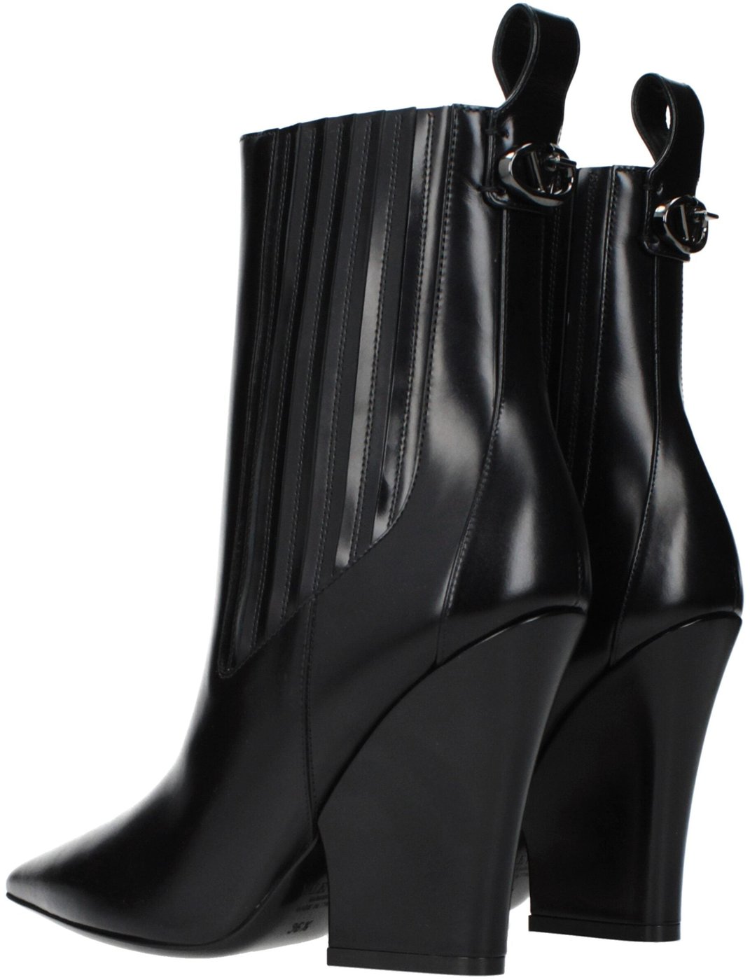 Valentino Garavani Black Leather Ankle Boots