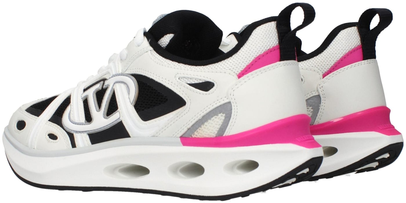 Valentino Garavani White Fabric Athletic Sneakers
