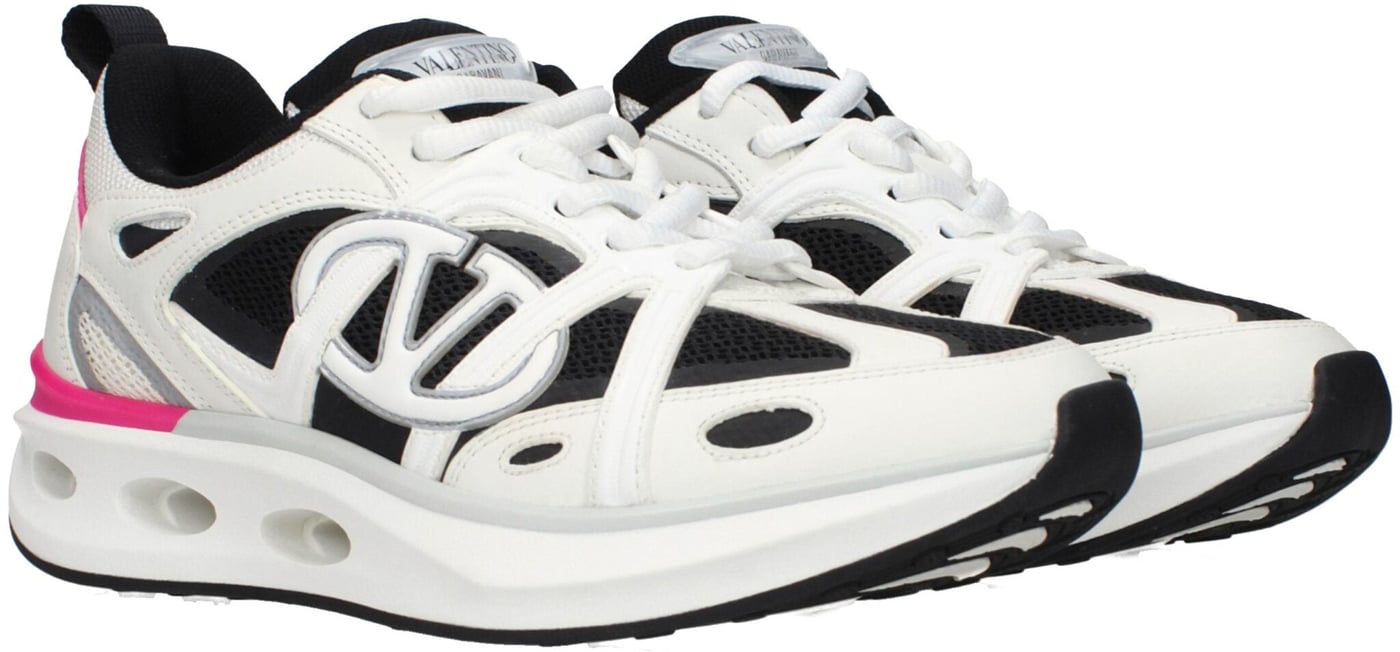 Valentino Garavani White Fabric Athletic Sneakers