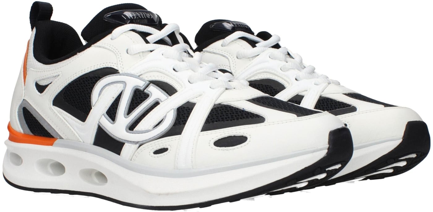 Valentino Garavani White Fabric Athletic Sneakers