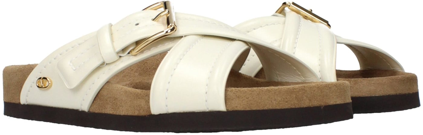 Valentino Garavani Beige Leather Slippers