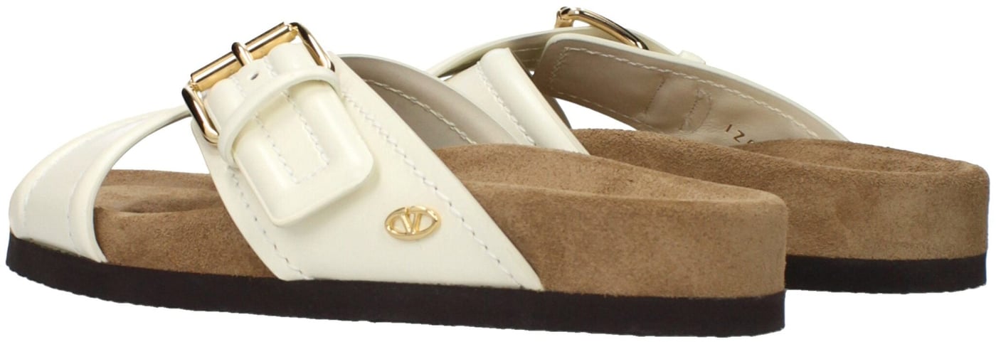 Valentino Garavani Beige Leather Slippers