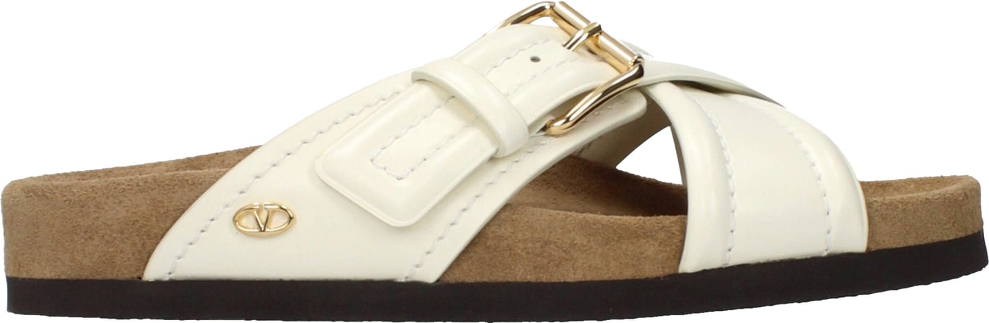 Valentino Garavani Beige Leather Slippers