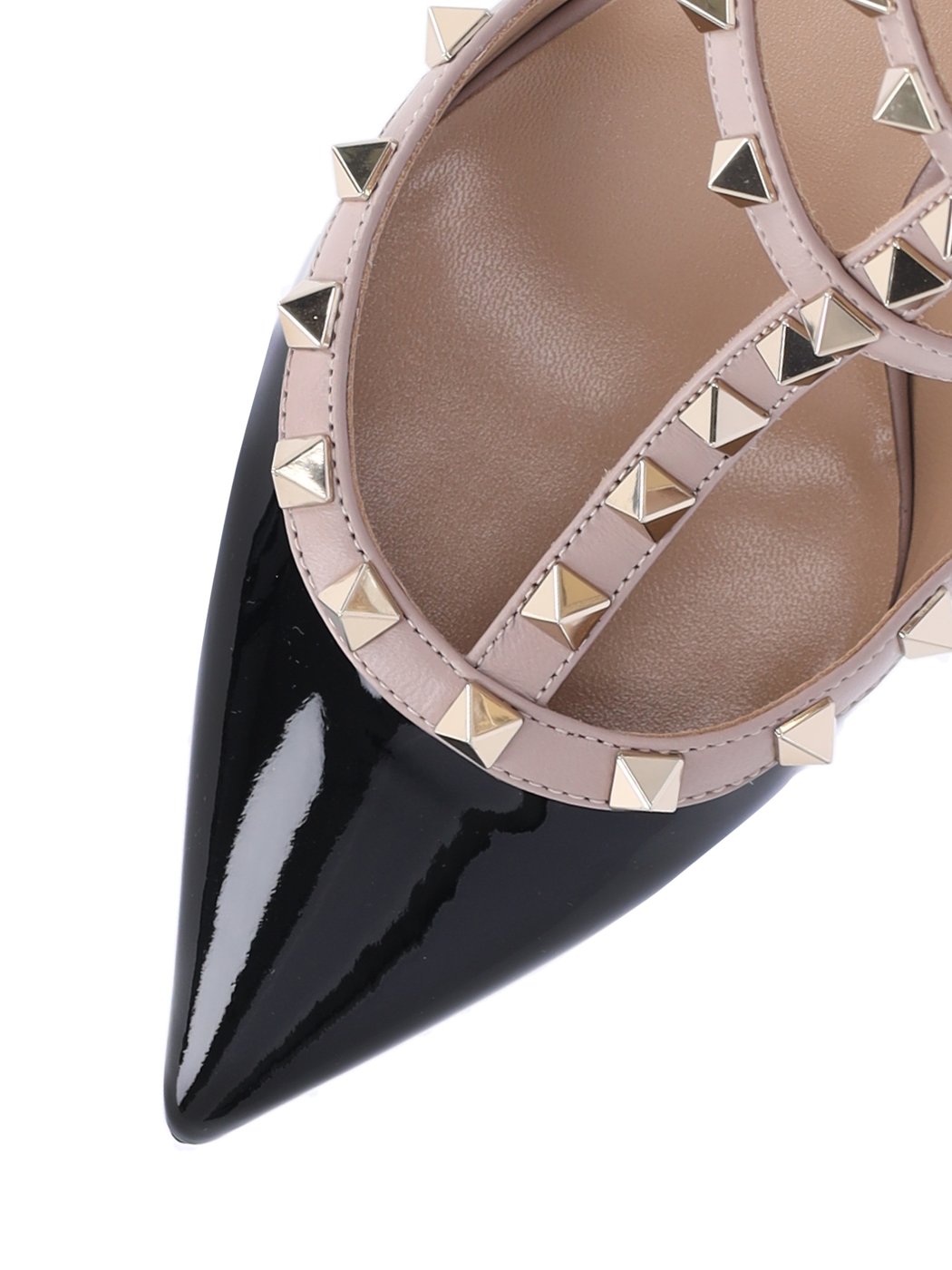 Pointed-Toe Slingback Pump With Metallic Pyramid Studs