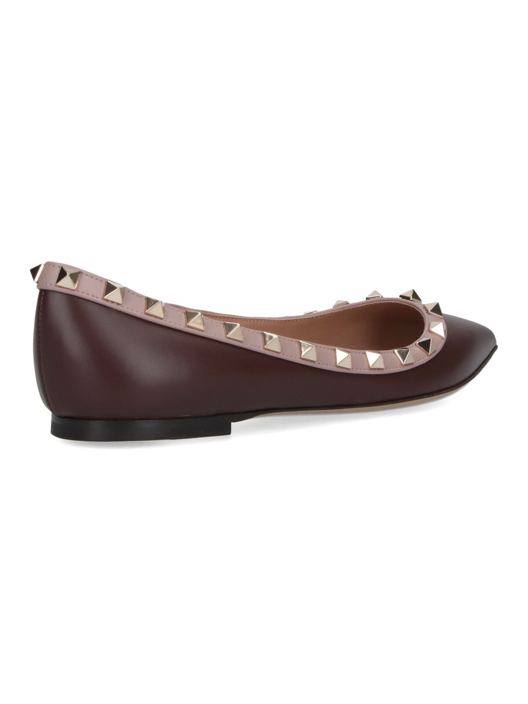 Pointed-Toe Flats with Pyramid Stud Detailing
