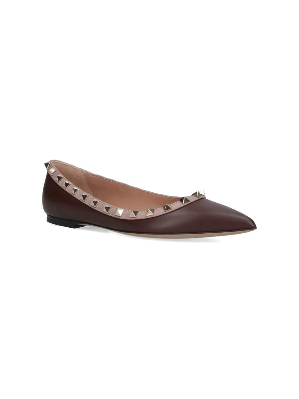 Pointed-Toe Flats with Pyramid Stud Detailing