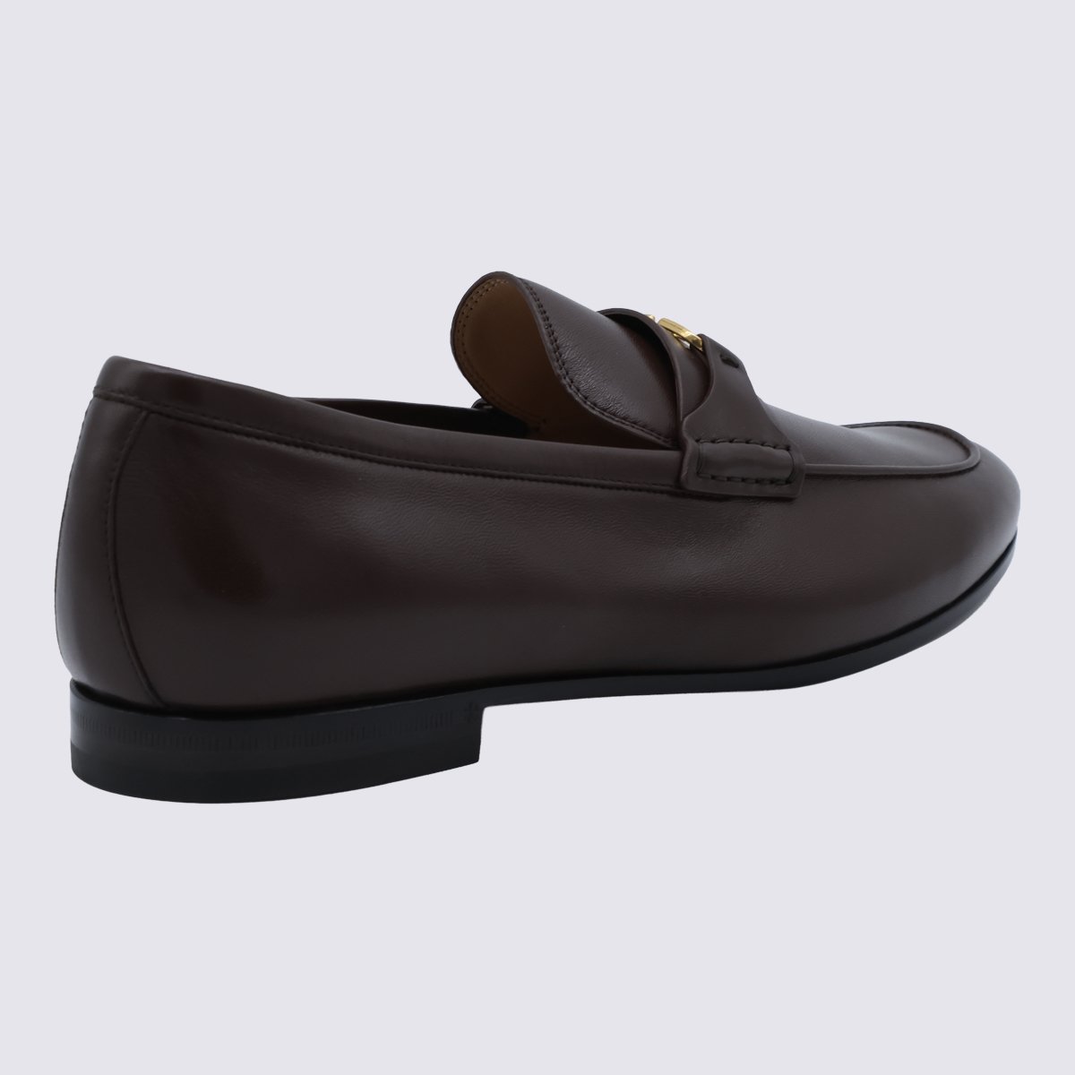 Loafer-style Flat Shoes with Gold-tone Logo Detail