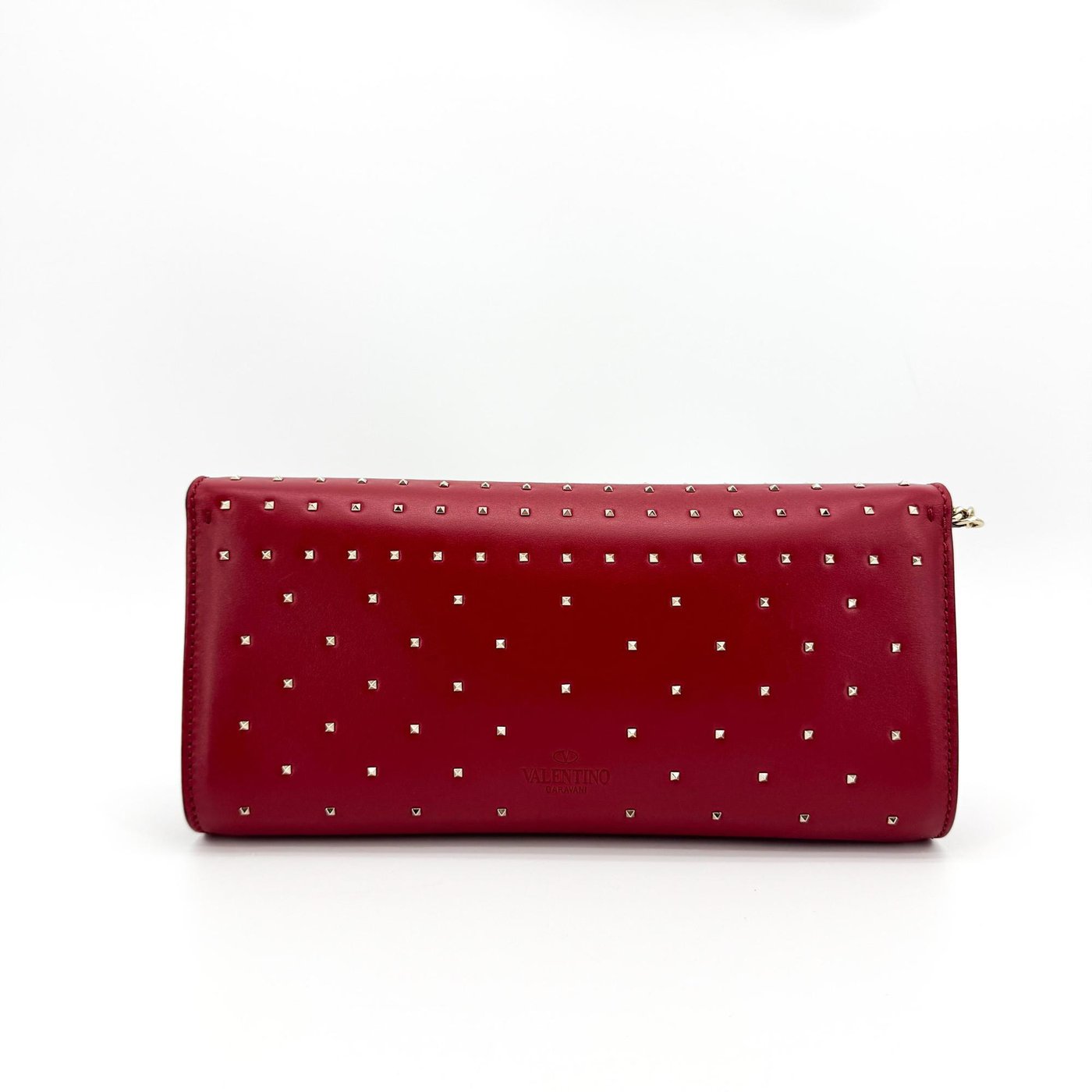 Valentino Garavani Demilune Clutch Studded Leather