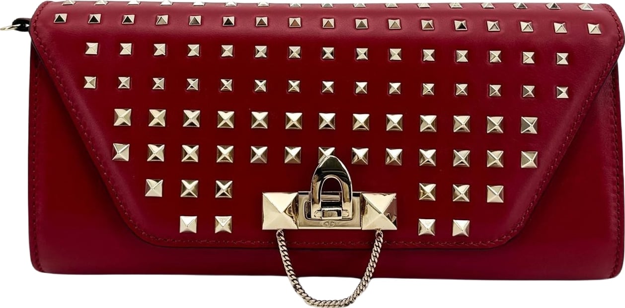 Valentino Garavani Demilune Clutch Studded Leather