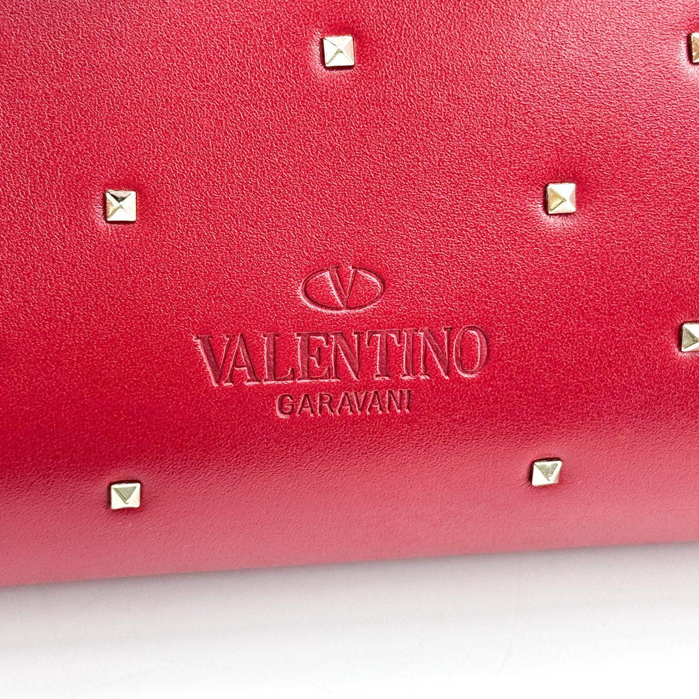 Valentino Garavani Demilune Clutch Studded Leather