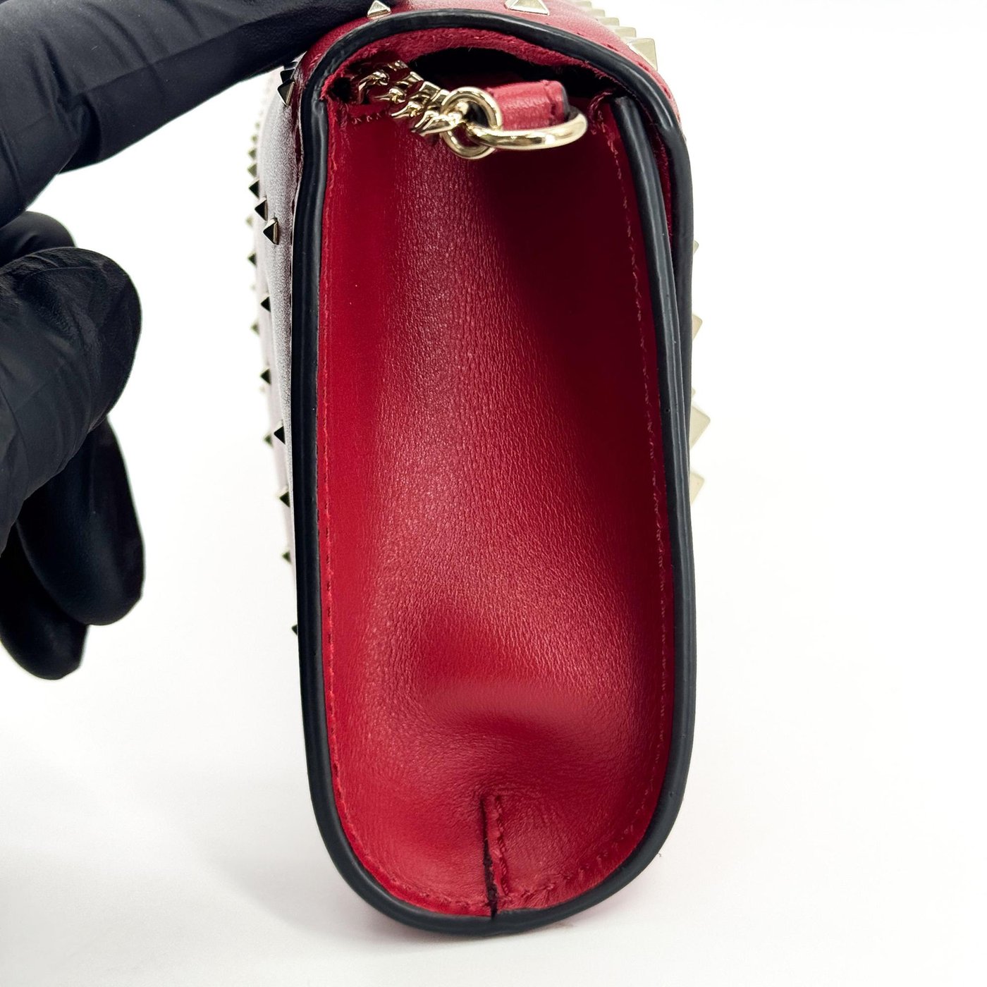 Valentino Garavani Demilune Clutch Studded Leather