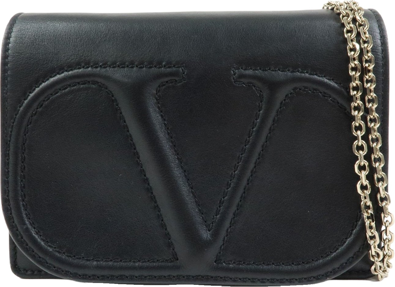 Valentino Garavani VLogo Full Flap Chain Leather