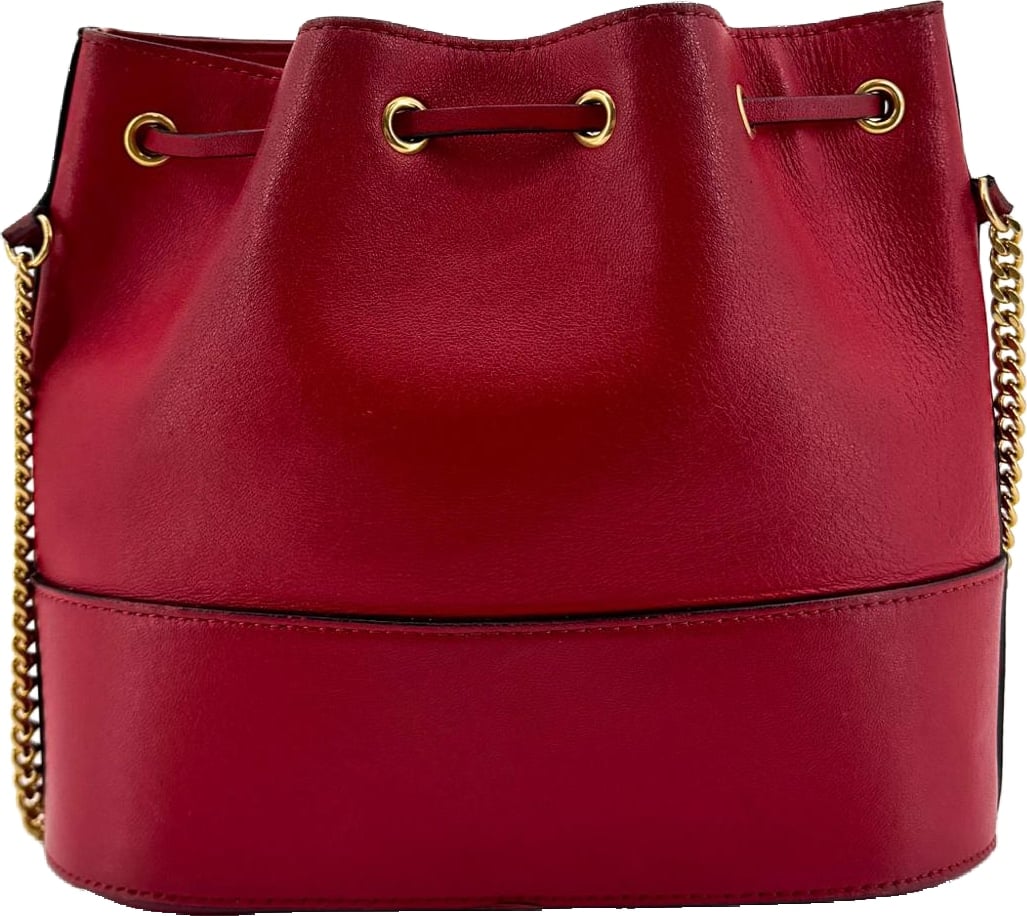 Valentino Garavani VLogo Drawstring Bucket Leather