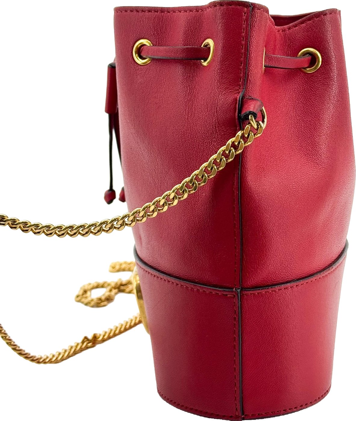 Valentino Garavani VLogo Drawstring Bucket Leather