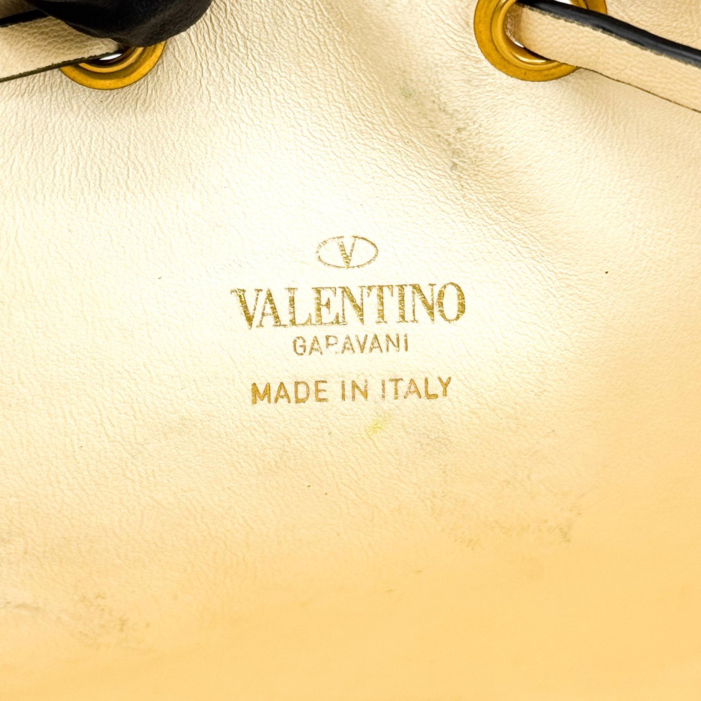 Valentino Garavani VLogo Drawstring Bucket Leather