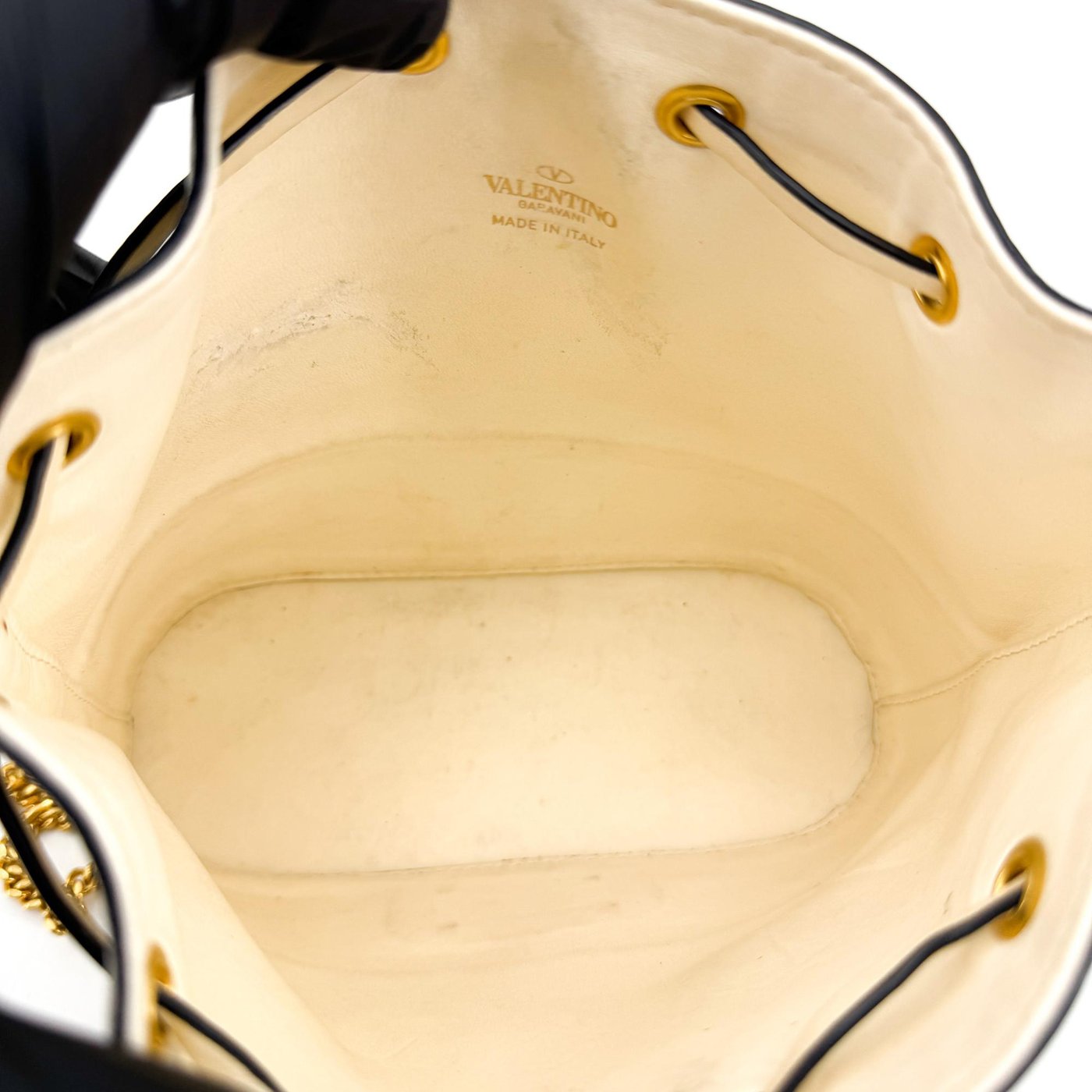 Valentino Garavani VLogo Drawstring Bucket Leather