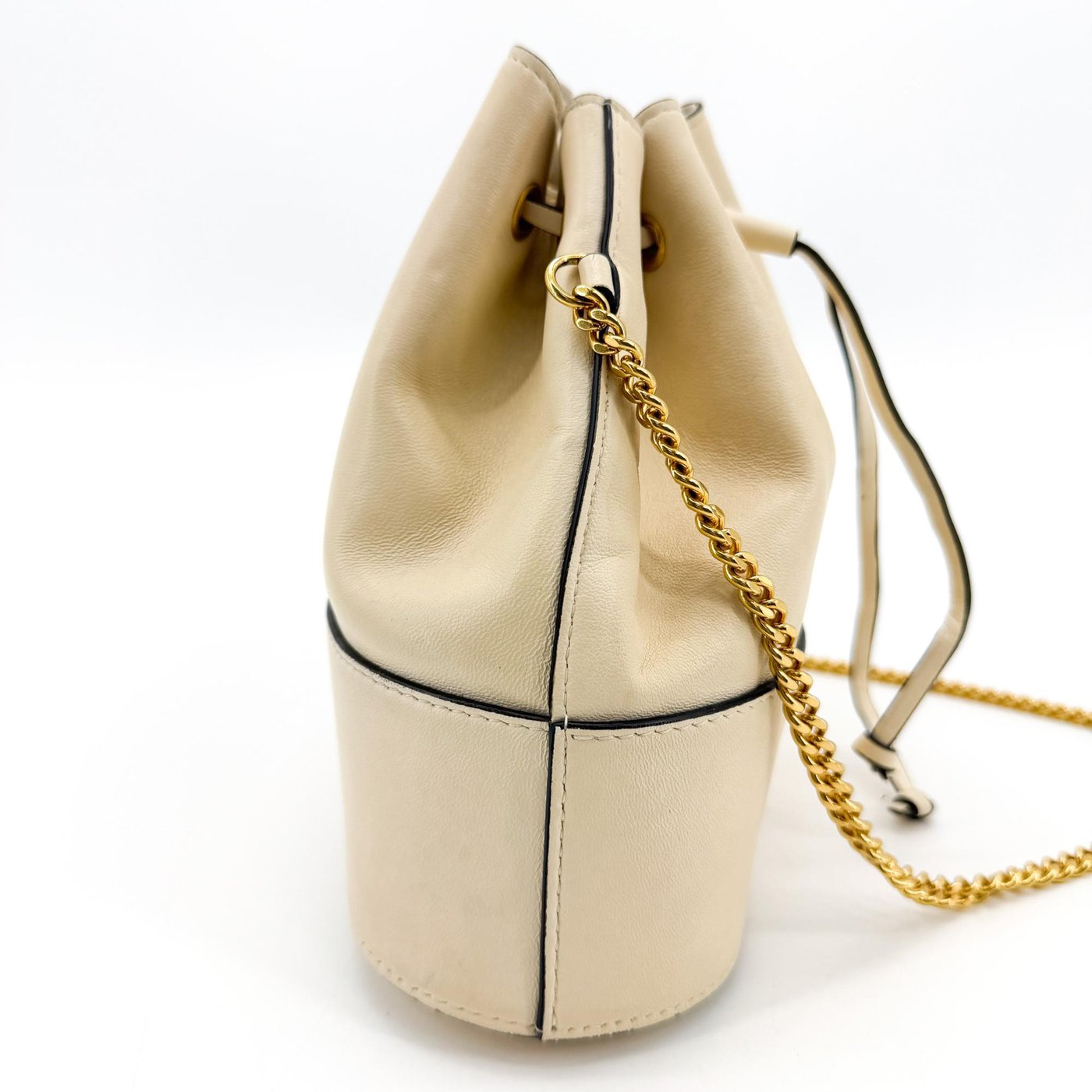 Valentino Garavani VLogo Drawstring Bucket Leather