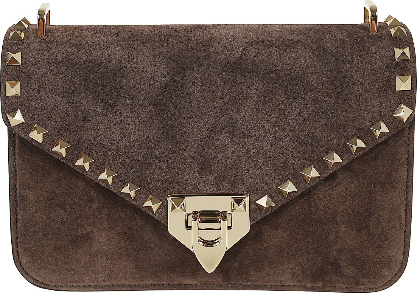 VALENTINO GARAVANI SMALL SHOULDER BAG | ROCKSTUD | SUEDE S./PLATINUM STUDS