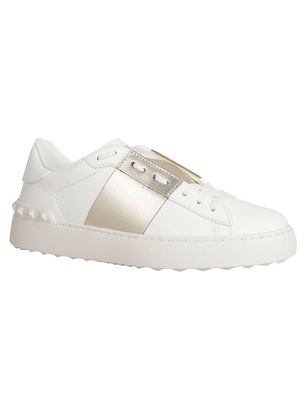 White Calfskin Open Sneakers