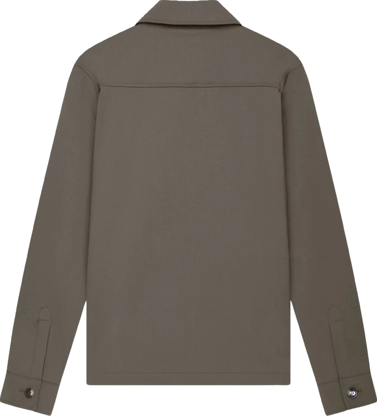 Valenza Wool Stretch Zip Overshirts Taupe 1190