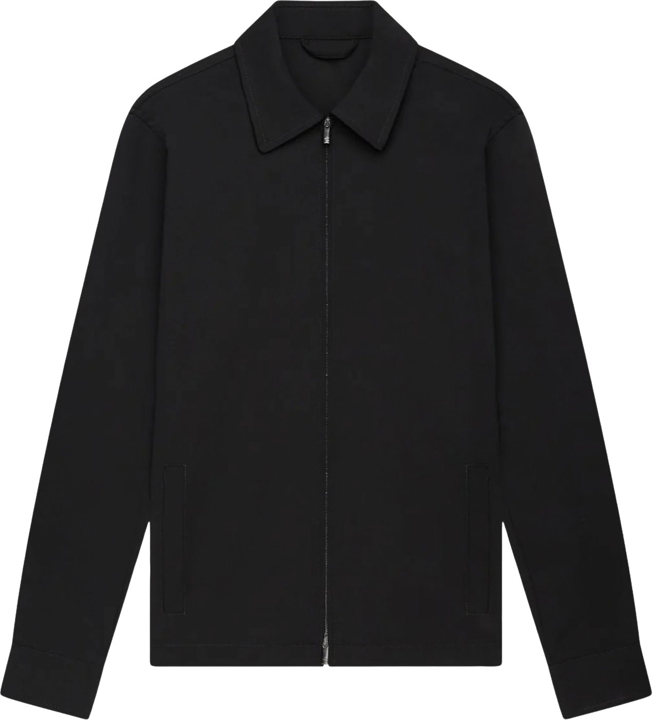 Valenza Wool Stretch Zip Overshirts Zwart 1190