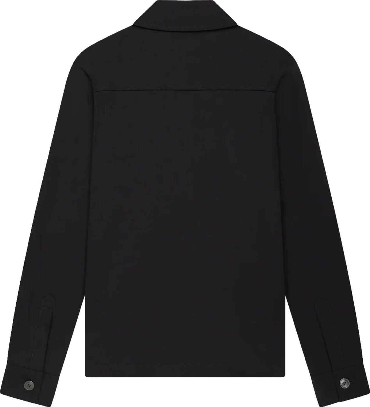 Valenza Wool Stretch Zip Overshirts Zwart 1190