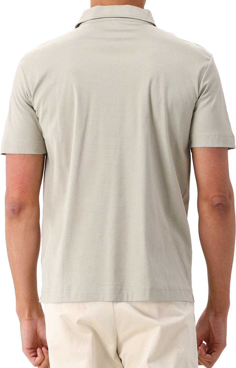 Valenza Polo Groen Supima Zip Collar Stone