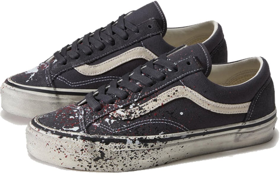 Vans Premium Old Skool 36 Paint Splatter Charcoal Grey 'Gray Black White'