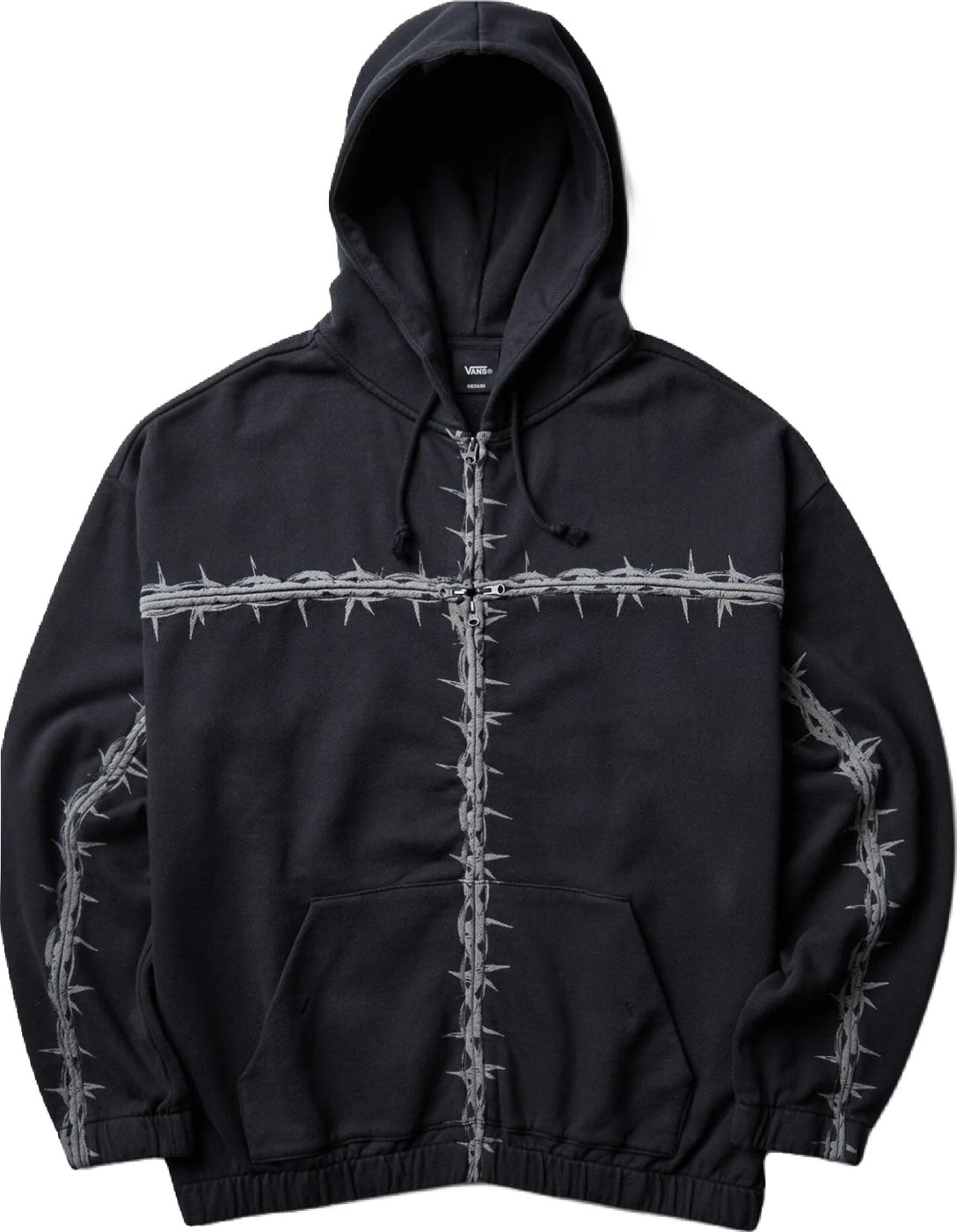 Felpa Con Cappuccio Zip Act of Disagreement By Slam Jam Nera