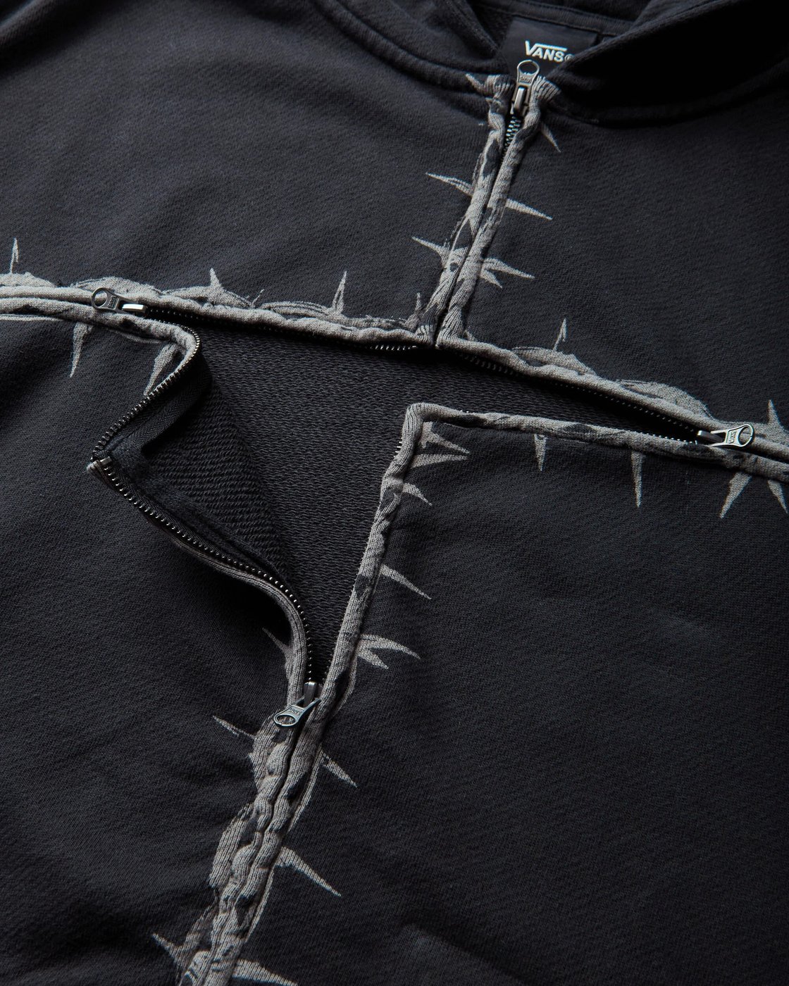Felpa Con Cappuccio Zip Act of Disagreement By Slam Jam Nera