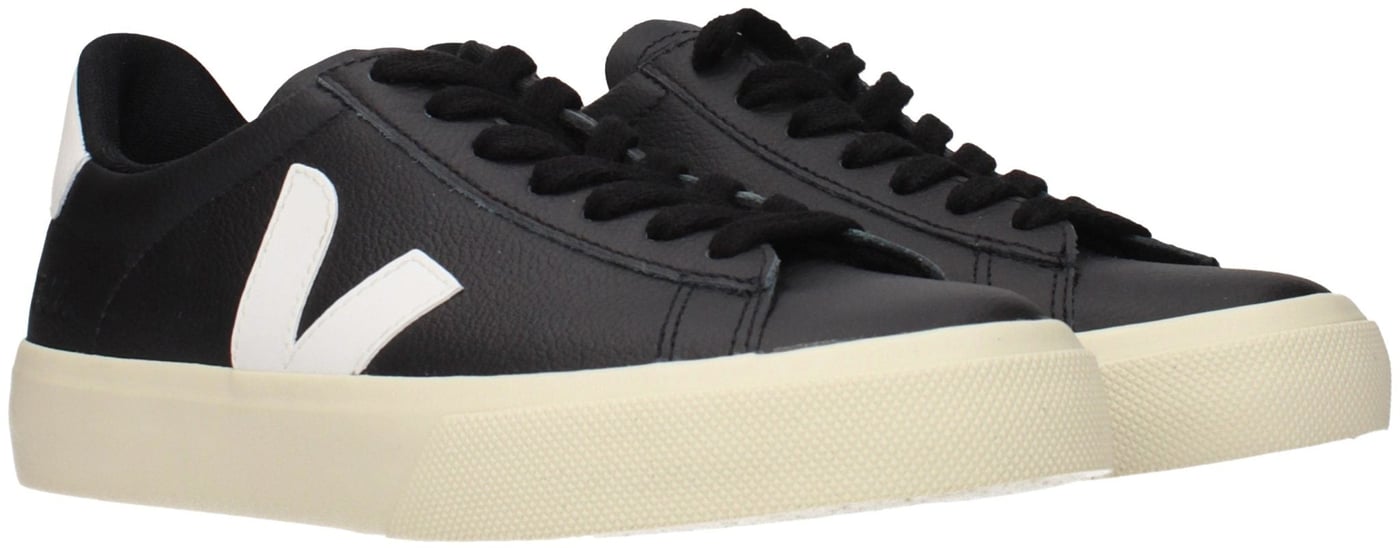 Veja Black Leather Low Top Sneakers