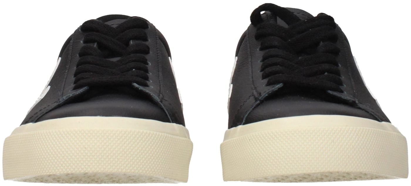 Veja Black Leather Low Top Sneakers