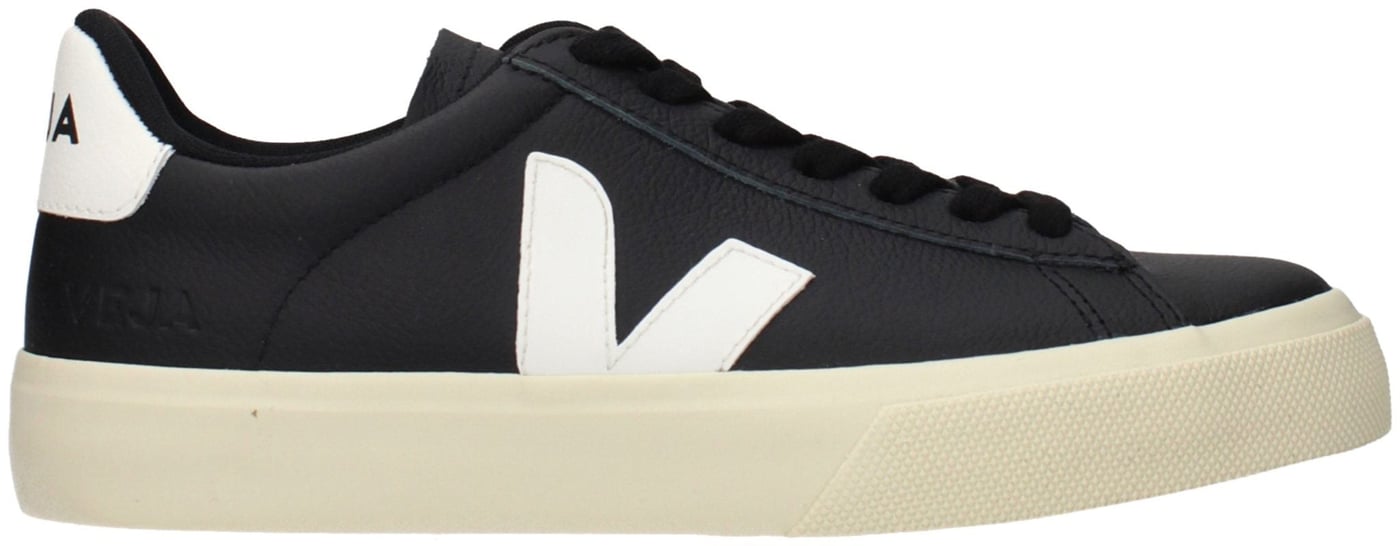 Veja Black Leather Low Top Sneakers