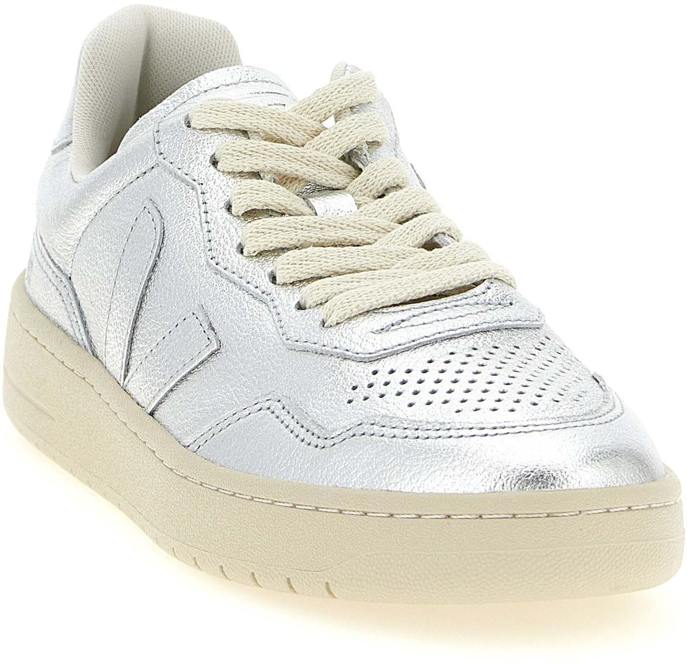 Veja Silver Genuine Leather Low Top Sneakers