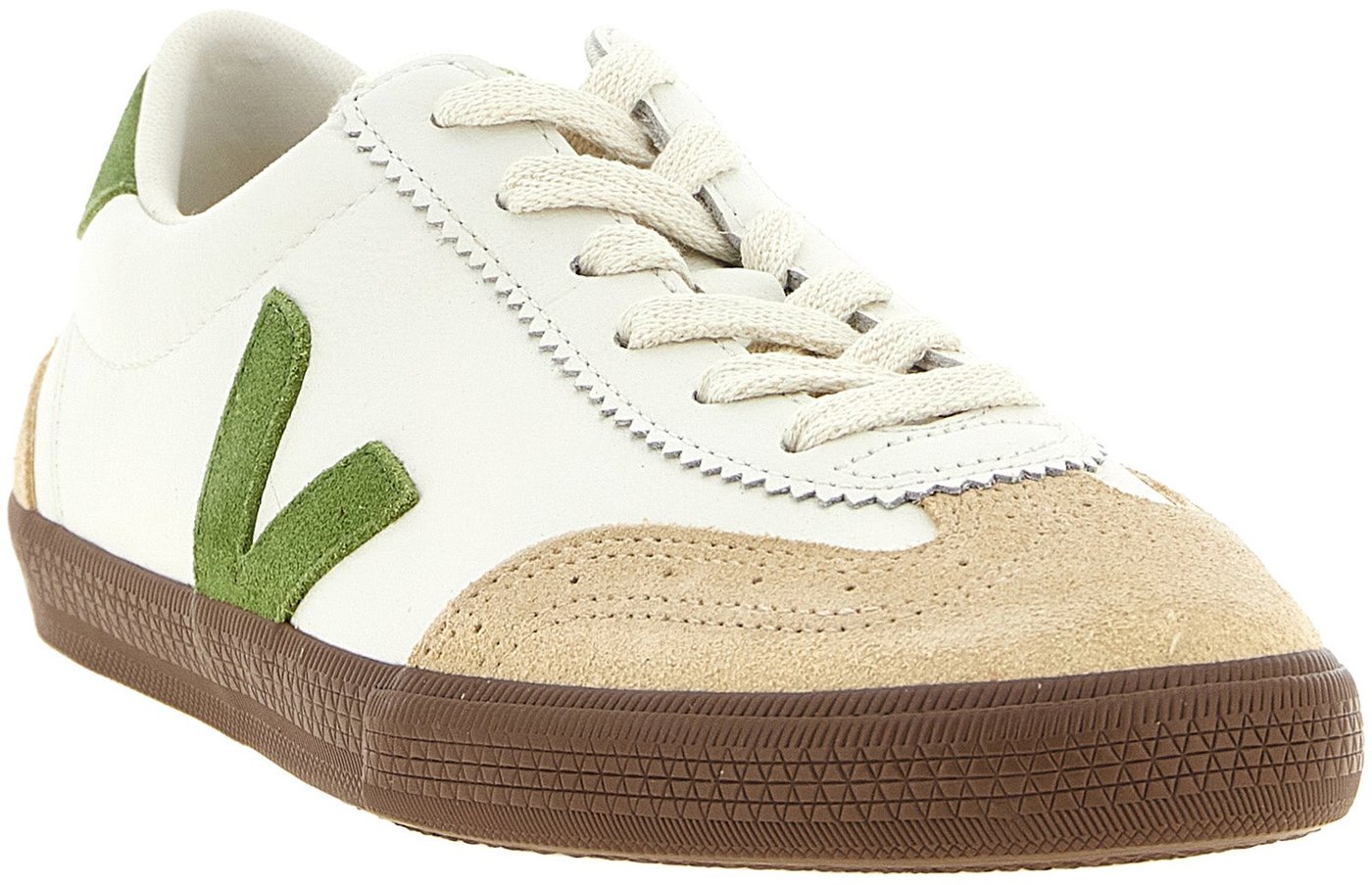 Veja Beige Genuine Leather Athletic Sneakers