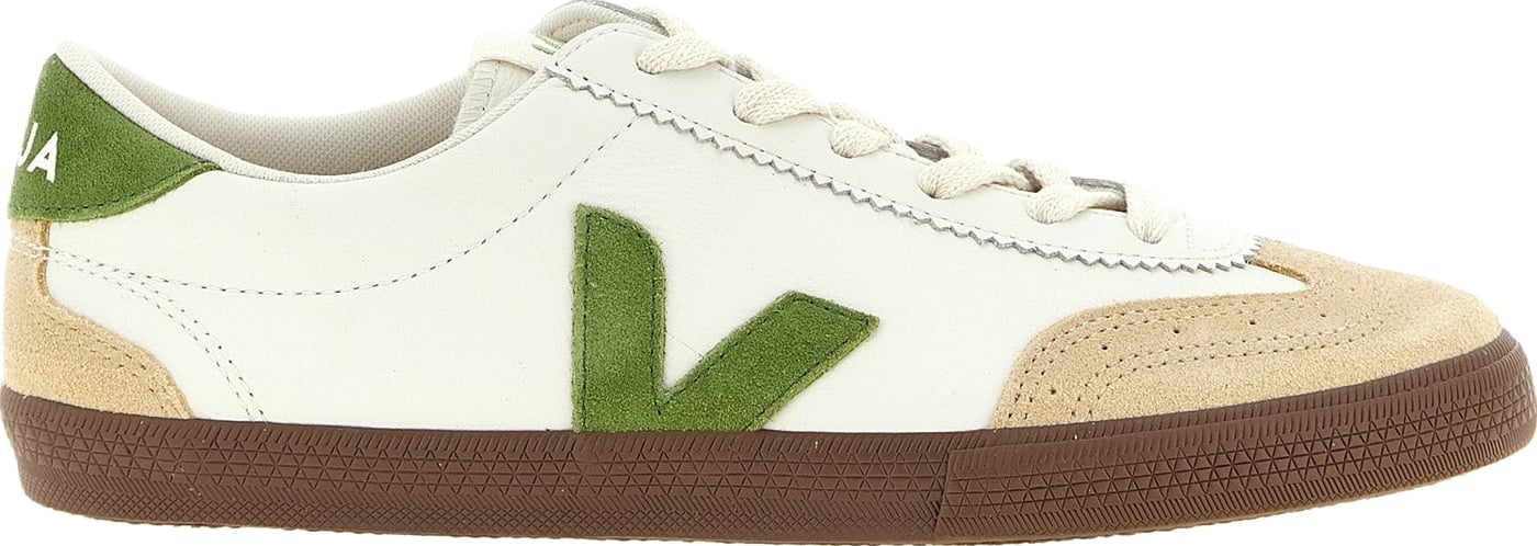 Veja Beige Genuine Leather Athletic Sneakers