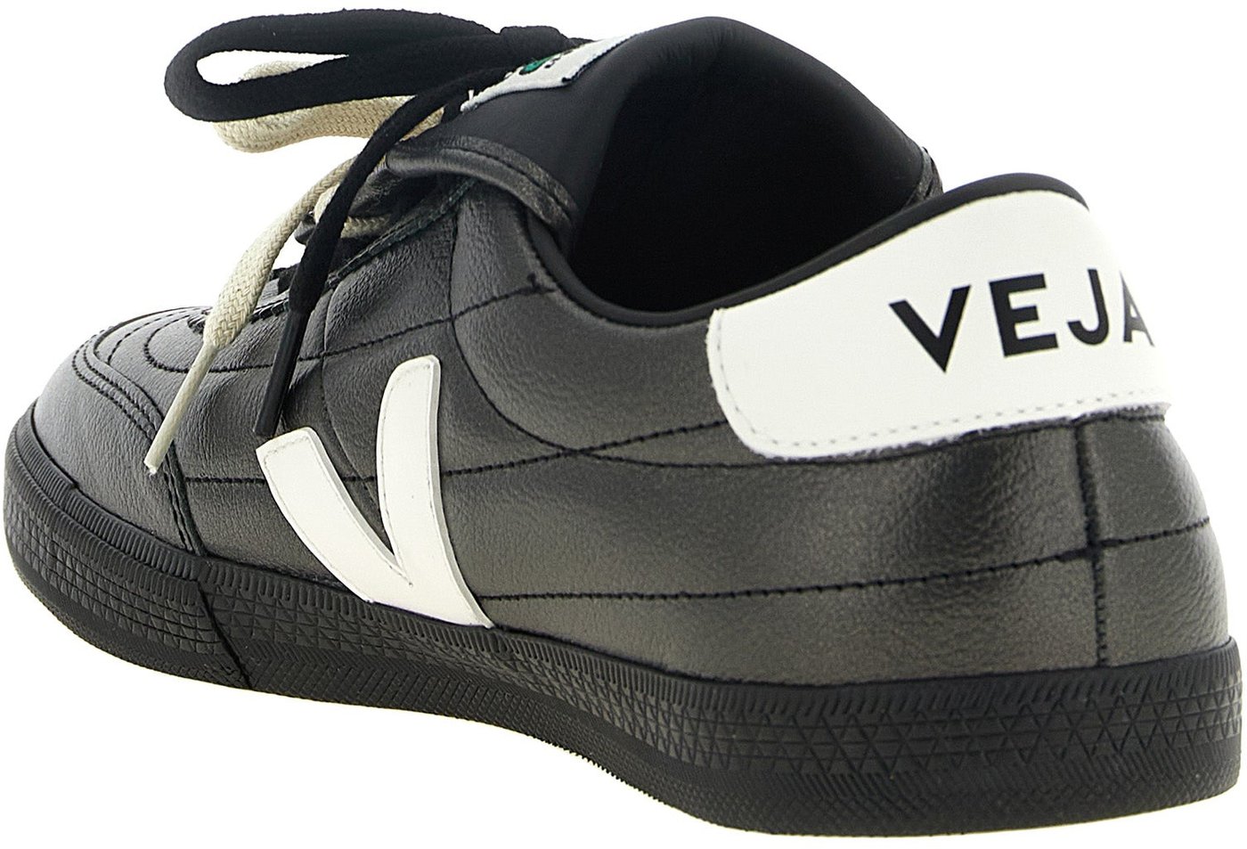 Veja Black Calfskin Low Top Sneakers