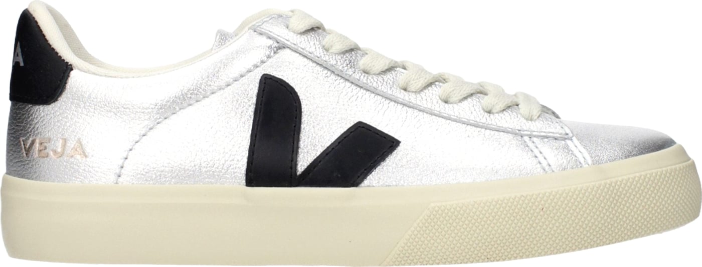 Veja Gray Leather Low Top Sneakers