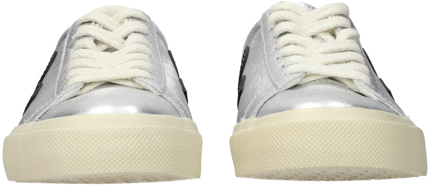 Veja Gray Leather Low Top Sneakers
