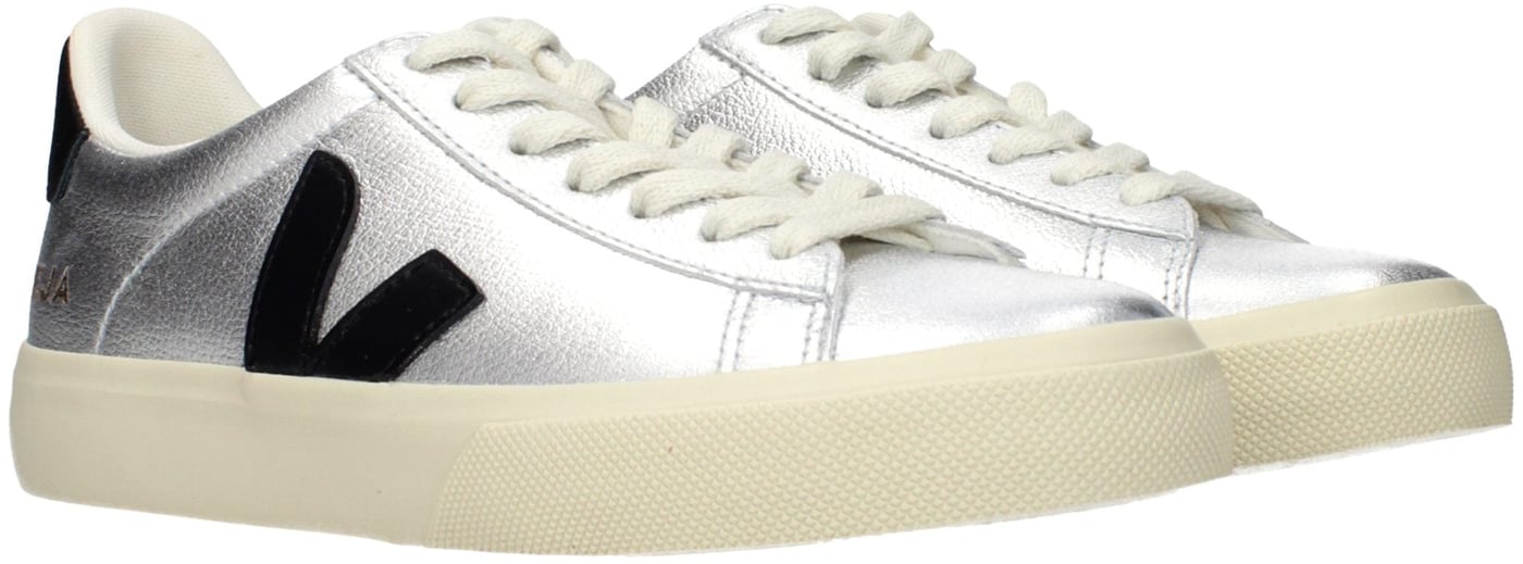 Veja Gray Leather Low Top Sneakers