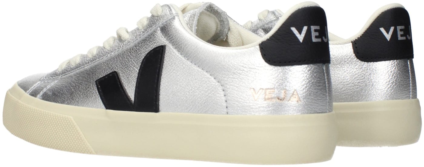 Veja Gray Leather Low Top Sneakers