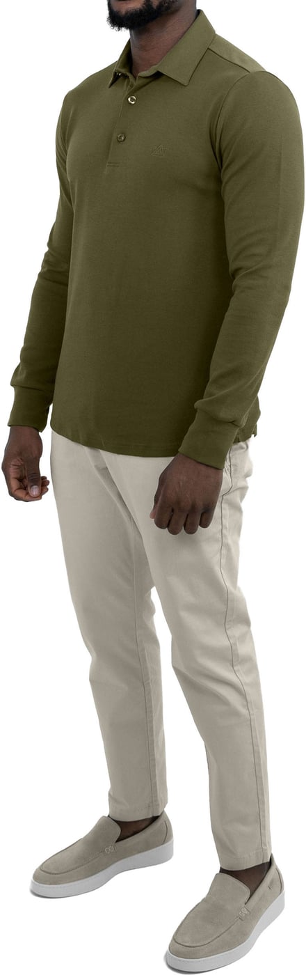 Strijkvrij Poloshirt - Olijfgroen