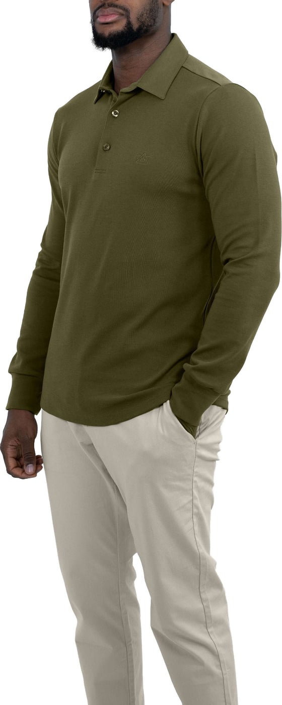Strijkvrij Poloshirt - Olijfgroen